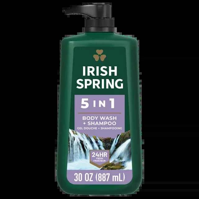 Irish Spring 5 in 1 Mens Body Wash Pump, Body Wash for Men, 30 Oz Pump Irish Spring 5 in 1 Mens Body Wash Pump, Body Wash for Men, 30 Oz Pump